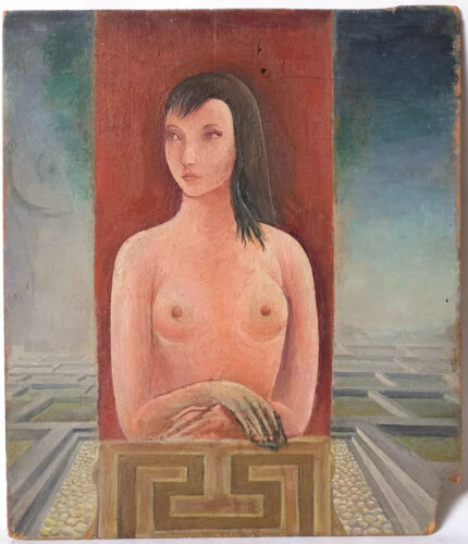 Antique Original Painting Nude Woman Portrait - Picture 7 of 8