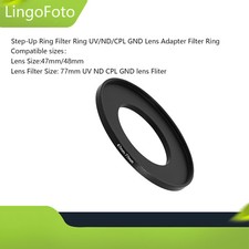 47-77mm/48-77mm Step-Up Ring Filter Ring UV/ND/CPL GND Lens Adapter Filter Ring