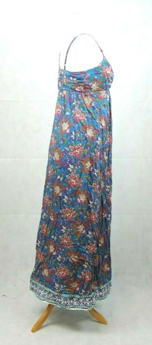 Monsoon Floral Maxi Blue Sleeveless Dress Size 12 uk CR006 DD 11 - Picture 4 of 4