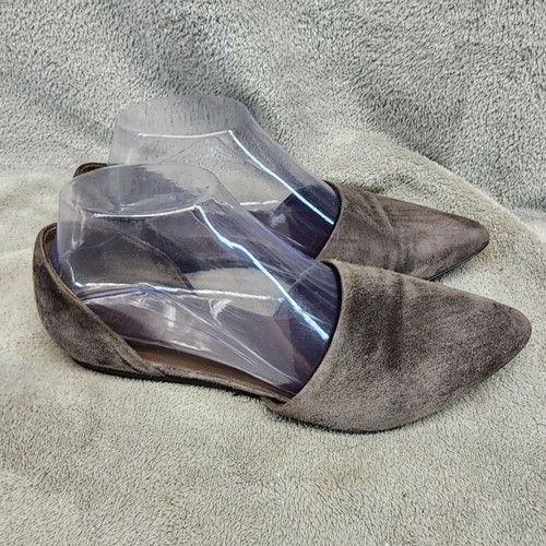 Zapatos Vince para mujer talla 7,5 gris gamuza sin cordones punta plana - Imagen 4 de 10