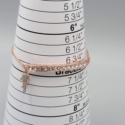 IBB CN Loved and Blessed Bracelet Rose Gold tone Crystal Rhinestone Adjustable - Picture 7 of 10