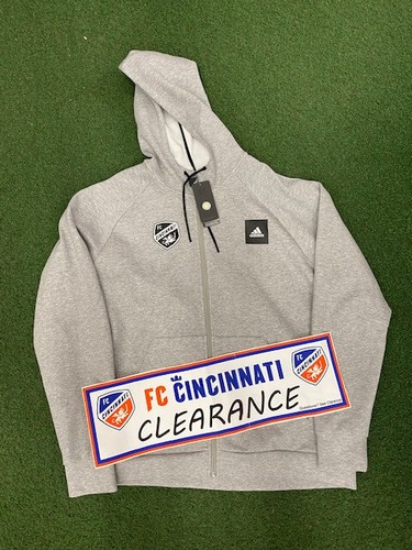 Sudadera con capucha de fútbol Adidas gris cremallera completa FC Cincinnati para hombre sudadera con capucha pesada nueva XL, XXL - Imagen 1 de 6