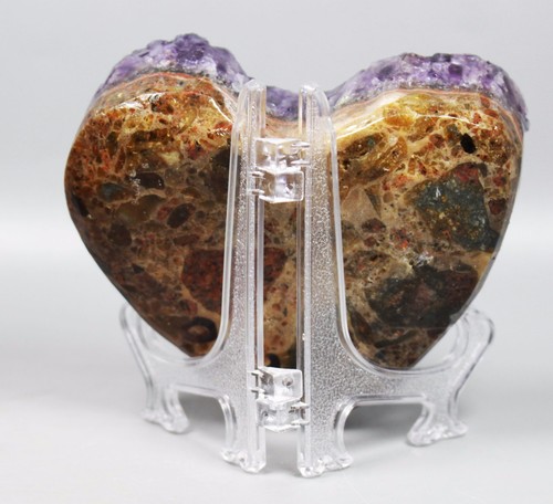 318g Natural URUGUAYAN AMETHYST GEODE CRYSTAL HEART CLUSTER DEEP PURPLE SPECIMEN - Picture 8 of 12