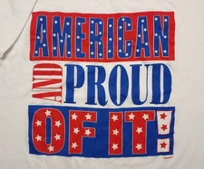 Vintage 1980s American and Proud of It! 50/50 Made in USA XL Shirt