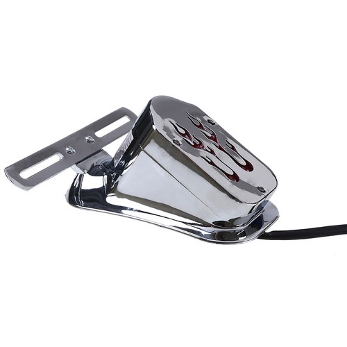 Flame Rear Brake Tail Light License Plate Mount Universal For Harley Motorcycle - Picture 8 of 9