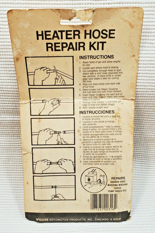 Vintage Victor Heater Hose Repair Kit V-316 Chicago, IL Made in USA - Image 4 of 4