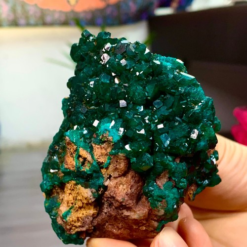 295G Natural green dioptase emerandine gemstone cluster mineral specimen - 第 23/24 張圖片