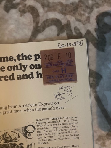 new York Nets official 1971/72 program and ABA playoff ticket stub - Picture 2 of 5