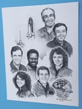 POSTER 11 x 14" Space Shuttle STS-51L Challenger '86 vtg McCauliffe McNair print