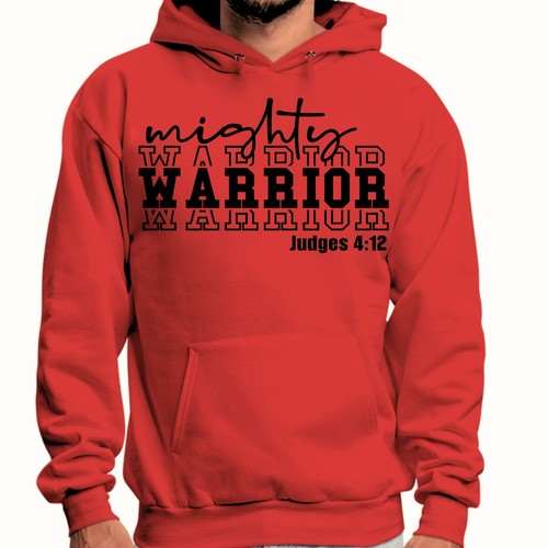 Herren Grafik Hoodie Mighty Warrior schwarz Illustration - Bild 25 von 54