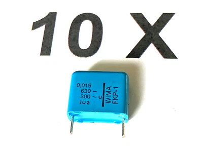 15nF, 0,015uF, 630V- 300V~,5%, RM15,WIMA, FKP1, ähn.FKP1J021504F00JSSD, 10 Stück