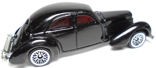 1997 HOT WHEELS '36 CORD BLACK 1:64 DIECAST 3 1/8" CAR WITH SILVER RIMS - Picture 4 of 6