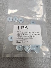 DACO PRECISION TOOL FENDER WASHERS; .156 ID x .562 OD x .047 THK; PK OF 50