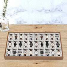 Watch Display Tray Organizer 30 Slot Wooden Watch Show Case Jewelry Storage Tray