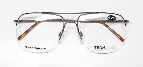 NEW TECH-FLEX 1017 EYEGLASS FRAME OVERSIZED MENS 230 HALF-RIM 61-17-150 TITANIUM - Picture 2 of 8