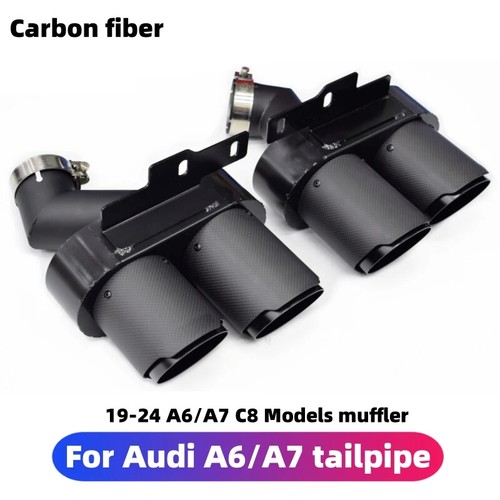 For Audi A6 A7 C8 S6 S7 Muffler 2019-2024 Exhaust Pipe Stainless Steel Tip - Picture 20 of 30