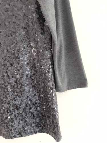 Camiseta J Crew Lentejuelas Jaspeada Mujer Talla S Gris Pullover Mangas 3/4 Top - Imagen 7 de 9