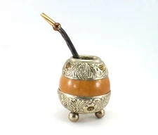Frenkels Yerba Buena Mate Gourd CALABASH & BOMBILLA Straw Symbol of Friendship