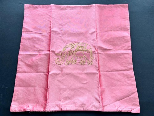 2 square pillowcases embroidered elephant 17 x 17 decorative new - Picture 3 of 6