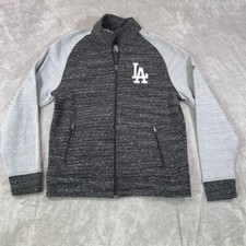 Los Angeles Dodgers Fleece Jacket Men's XL Gray Full Zip-Up Varsity Fanatics