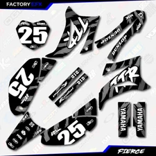 Black & White Fierce Racing Graphics Kit fits 08-25 YAMAHA TTR125 TTR 125 decals