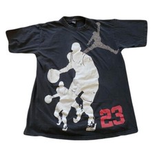 Vtg Noiz Michael Jordan Silhouette Black Basketball NBA Bulls Chicago M studded