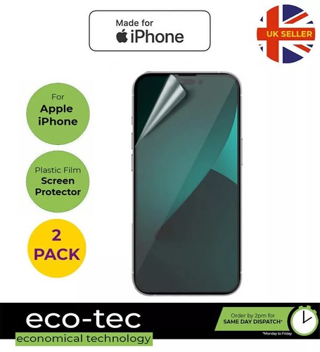 2x Clear Plastic Slim Screen Protector for iPhone 16 15 14 13 12 11 XS XR X 8 7 - Picture 6 of 42
