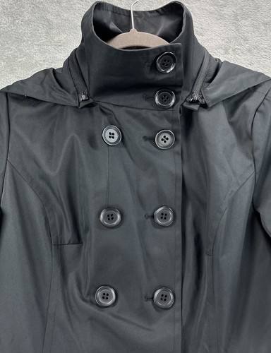 Kimi + Kai Trench Coat S Black Ellie Hood Waterproof Raincoat Pockets - Picture 4 of 21