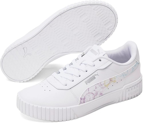 PUMA CARINA 2.0 BUBBL DYE LOW FREIZEIT SNEAKER DAMEN SCHUHE WEISS/MULTI GR. 10 NEU - Bild 2 von 6