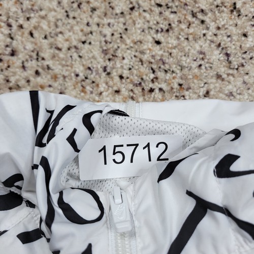 Nike Jacket Girls Large White Black Hoodie Windbreaker Lightweight Coat Kids A2* - Picture 14 of 14