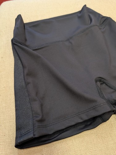 Mirella Activewear Black Jazz Shorts Shiny Elastic Side Seam Dance New Girls - Picture 3 of 4
