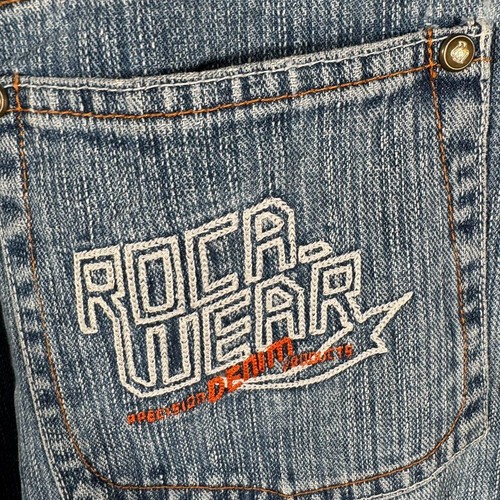Vintage Rocawear Baggy Y2K Embroidered Jeans Womens W30 Blue Hip Hop A1194 - Picture 7 of 8