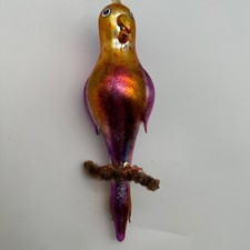CHRISTOPHER RADKO ITALIAN POLLY JOLLIES PARROT CHRISTMAS ORNAMENT ITALY PINK BLU