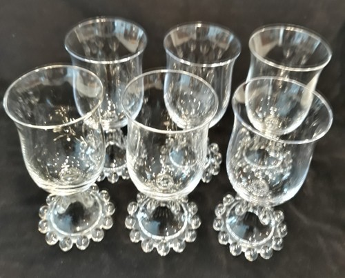 Set of 6 Imperial Candlewick Clear Glass Water Goblets 6 ¾” Bell Foot 400-190