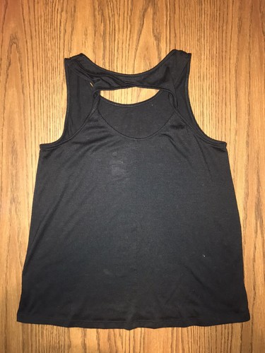 Black Tank Top with Opening in back, kids 16 - Picture 2 of 3