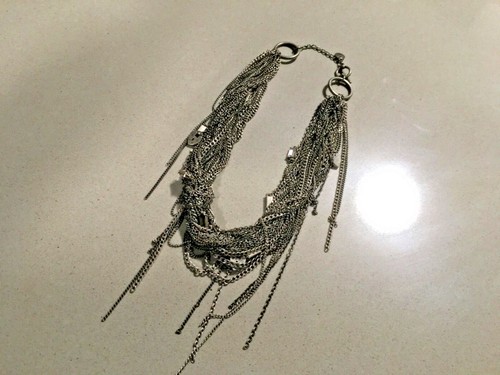COLLAR MULTI CADENA ALL SAINTS SPITALFIELDS VINTAGE BUEY NEGRO ~ USADO EN EXCELENTE ESTADO - Imagen 8 de 13