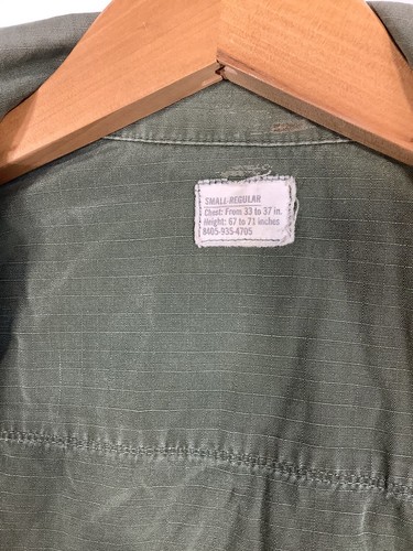Vintage Vietnam Era U.S. Military Army OG-107 Slant Pocket Rip-Stop Coat Size S - Picture 12 of 13
