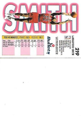 LaBradford Smith Fleer 93-94 Basketball Card #219 Washington