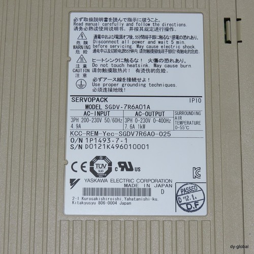 YASKAWA SIGMA5 Used SGDV-7R6A01A 1kW SERVOPACK DRV-I-3143=9D16 - Picture 10 of 12