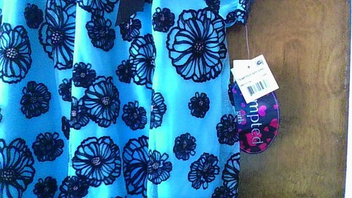 NWT! Tempted Girls Size 6 Short Sleeve Shirt PRETTY Bright Blue w/Black Flowers - Picture 7 of 23
