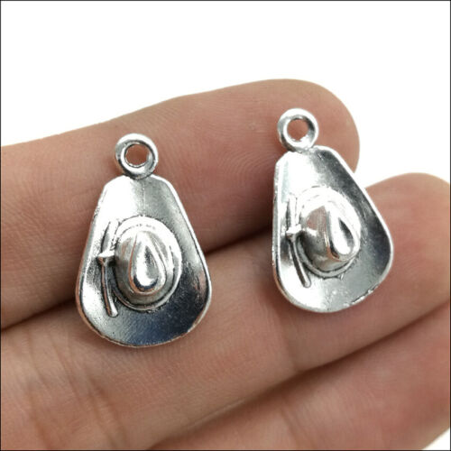 8/20/60/100pc Jewellery Making DIY Cowboy Hat Stetson Charms Pendants 21x13mm - Picture 3 of 5