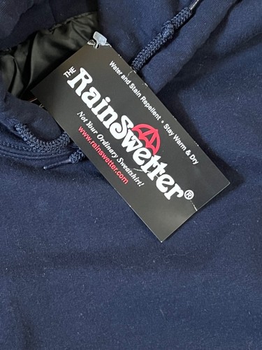 Rainswetter Hoodie Mens Large Vintage New w/ Tags Golf Sweatshirt Navy Blue - Picture 3 of 4