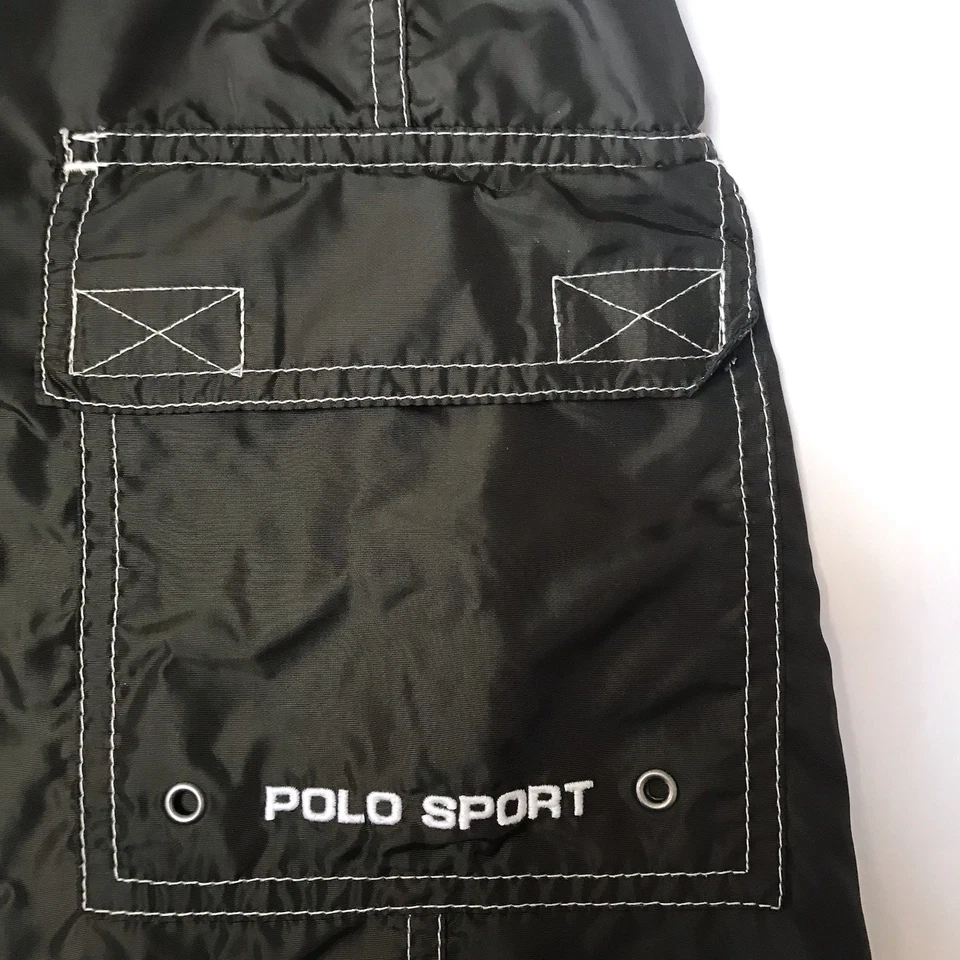 De Colección Polo Deportivo Ralph Lauren Bañador Hombres 34 Carga Board Shorts Verde Surf Y2K Foto 4 de 4