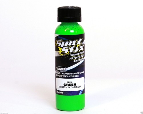 New Spaz Stix SZX02150 Green Fluorescent Airbrush Paint : R/C Lexan Body - Picture 1 of 3
