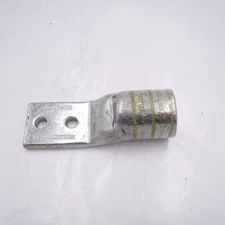 Burndy 2 Hole 3/8"Bolt x 1" Space Yellow Flex Straight Terminal Lug YA44L2NT38FX