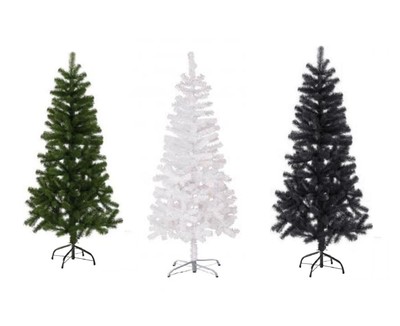 5 4 3 Artificial Xmas Tree Pine Fern White Green Black 2 6 /& 7ft /& Lights