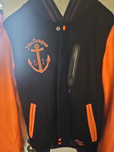 Authentic Mens RARE Nike Destroyer Jacket Miami Orange Leather SMALL $140obo - Picture 3 of 24