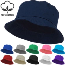 Summer Bucket Hat Cap Cotton Fishing Boonie Brim visor Sun Safari Camping Hats