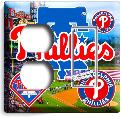 PHILADELPHIA PHILLIES BASEBALL TEAM LIGHT SWITCH OUTLET WALL PLATE ROOM HD DECOR - Picture 27 of 32