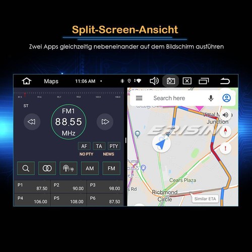 8-Kern 64GB DAB+ Android 13 Autoradio 2Din GPS DSP WiFi OBD Navi CarPlay TPMS 4G - Bild 8 von 17